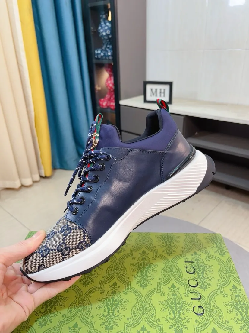Men's shoes 💰458🌹🌹GUCCI [Gucci] New high-end brand of men's shoes, the latest fashionable casual men's shoes, trendy and versatile, relaxed and sporty style, uppers imported from Italy, first-layer cowhide, genuine leather lining, and ultra-fine workmanship. Original personalized fashionable rubber wear-resistant outsole, light and comfortable on the foot, size 38-44